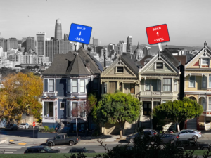 San Francisco Houses with different price signs